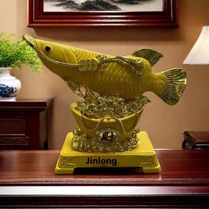 Ornamen ikan naga keberuntungan, Yuanbao Resin gaya kreatif hadiah bisnis untuk pintu masuk kantor fitur pola hewan - Product Image 1