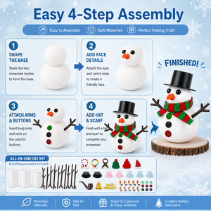 Lot de 12 kits de bricolage pour bonhomme de neige de Noël, étiquette privée OEM, testé Eurofins EN71, approvisionnement en gros - Product Image 4