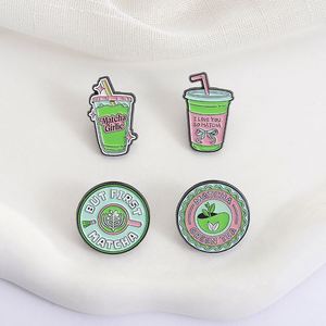 OEM Best-Selling Cute Fashionable Matcha Brooches for Women Metal <b>Pins</b> with Digital Love Theme Factory Direct - Product Image 3