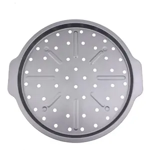 Jiangxin Groothandel Non-stick Bakvormen Carbon Staal Pizza Pan Pizza Krokante Bakken Pan Met Gaten Voor Bakplaat