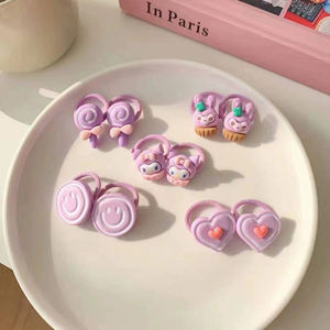 Lazos para el cabello pequeños de dibujos animados multicolores, peinados para banda elástica para niños y niñas, herramienta multiusos para peinar el cabello - Product Image 2