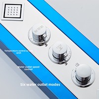Panneau de douche thermostatique intégré en acier inoxydable avec affichage numérique, jet de pulvérisation, appareil de bain, écran de bain en céramique brossé