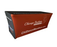 Housse de table personnalisée en tissu polyester, promotionnelle, résistante aux taches, portable, imprimée, pour exposition