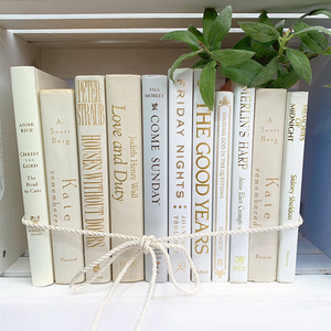 Decoración de estante de libros vacía decorativa simulada hoja de oro personalizada tono tierra neutral - Product Image 3
