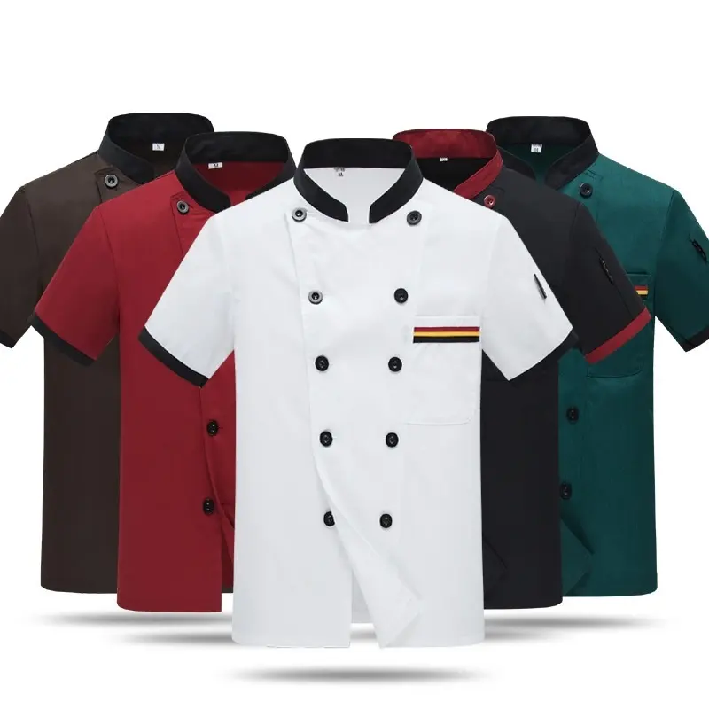 Manufacturer Custom Unisex Short Sleeve Men Women Cook Shirt Coat Baker Uniform Restaurant Kitchen Clothes Chef Jacket