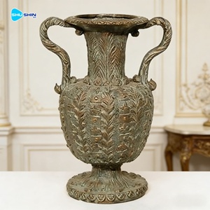 Macetero de Bronce Antiguo Fundido con Figura de Querubín, Jarrón de Lujo Personalizado con Figura de Cupido para Decoración de Exteriores de Villas y Mansões - Product Image 2