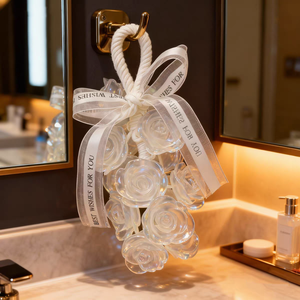 Sapone Solido Fai-da-<span class=keywords><strong>Te</strong></span> a Forma di Rosa, Cristallo Trasparente Fatto a Mano, Stile Elegante, Regalo di Natale - Product Image 5