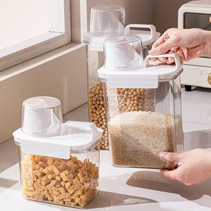 Grain <b>Storage</b> Container 1100ml 1800ml 2300ml Rectangle Clip-on Lid For Rice Beans <b>Kitchen</b> Food <b>Storage</b> - Product Image 3