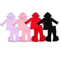 Kids Meisjes Monogram Outfit Kastanjebruin Baby Meisjes Tweedelige Sets Hoodies Top En Bell Bottom Broek Voor Herfst Winter