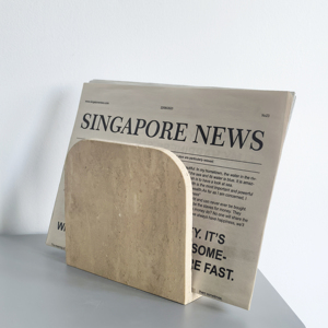 Portatovaglioli Moderno e Resistente in Travertino Naturale, Contenitore per Tovaglioli, Scatola per Estrazione Tovaglioli, Portariviste in Pietra Naturale, Porta Giornali - Product Image 2