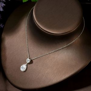 Hibridal แฟชั่นใหม่หรูหรา AAA เพทายรูปหยดน้ำสร้อยคอต่างหูชุดเครื่องประดับสำหรับผู้หญิงเจ้าสาวงานแต่งงาน N-307ชุด - Product Image 5