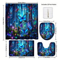 Ensemble de rideaux de douche imperméables avec tapis, motif arbre de Noël doré imprimé en 3D, vente en gros d'usine