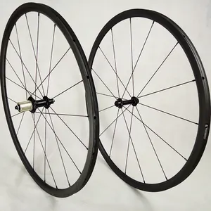 SoarRocs Roda Sepeda Jalan Lebar 20.5Mm, Roda Karbon Murah 24Mm dengan Powerway R23 Hub Pilar CN Safir