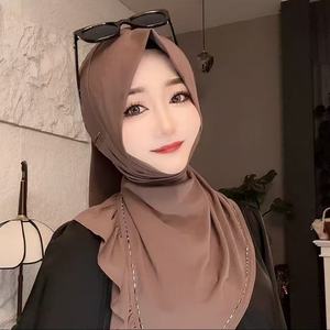 Voile musulman à bord festonné / Hijab à enfiler - Dernière conception, <span class=keywords><strong>tissu</strong></span> respirant - Product Image 1