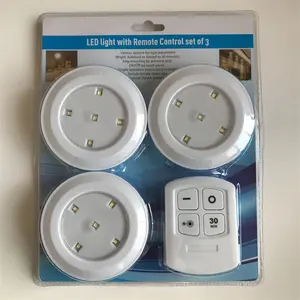 Distributor Wanted led light 3pc Push Wireless Switch Battery Powered Led Remote Control Closet Lamp Under Cabinet Light