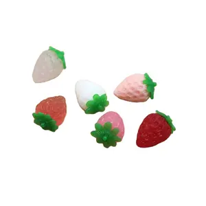 100pcs PVC 3D 딸기 매력 미니 과일 매력 귀걸이 DIY 패션 보석 액세서리 수지 음식 인형 집