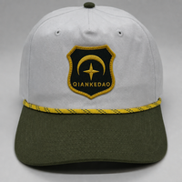 Topi Baseball Snapback Vintage Sporty Dua Warna Argyle Bernapas Tahan Air Putih Crown Olive Brim Cotton Rope Shield