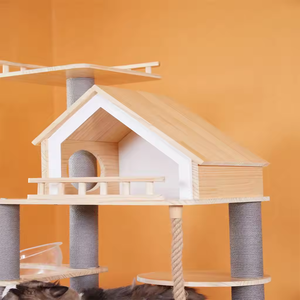 Maisons en bois Offre Spéciale Divertissement Poteau à gratter Tour Plate-forme Arbre à chat avec <span class=keywords><strong>sisal</strong></span> Gratter Intérieur Mur Jouer pour chats - Product Image 6