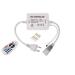 RGB จอยควบคุม10มม. 750วัตต์ Controller24Key IR ระยะไกลสำหรับ RGB LED Strip ไฟนีออน220โวลต์ EU UK AU 110โวลต์ US