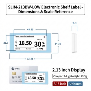 Étiquette électronique d'étagère TOCVUE SLIM-213BW-LOW de 2,13 pouces pour congélateur et entrepôt frigorifique - Product Image 6