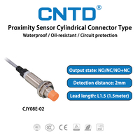 CNTD CJY08E-02 Sensor Proximity tipe silinder, jarak deteksi 2mm output tiga kawat NPN untuk industri IP67