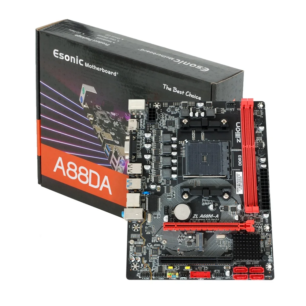 A88 AMD DDR3 M.2 FM2 + 마더 보드 AMD A10/A8/A6/A4 프로세서 용 Esonic 데스크탑 컴퓨터 마더 보드 마이크로 ATX 메인 보드