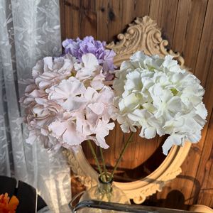 Jinxi <b>Artificial</b> <b>Hydrangea</b> Single Branch Silk Flower Wedding Home Decor Outdoor Photography Props - Product Image 3