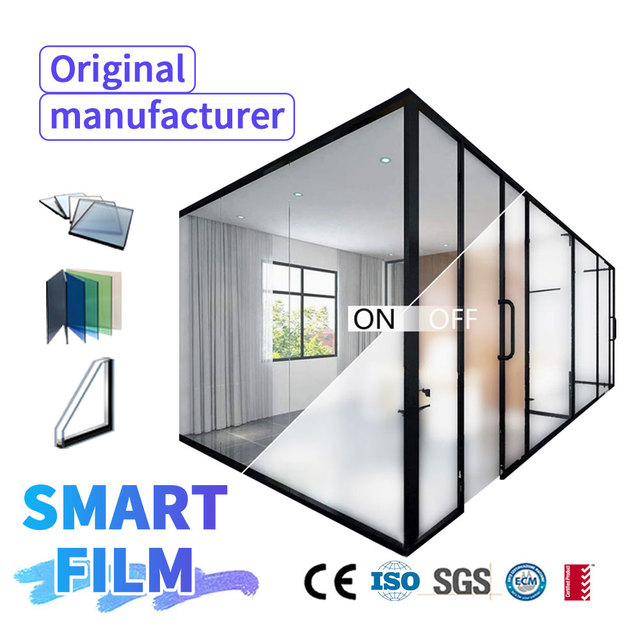 Modern Self-Adhesive Smart PDLC Film 91% Transparency Controllable PET Decorative Laminated Glass for Apartment Bathroom Kitchen