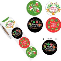 Autocollants d'arbre de Noël en stock étiquettes adhésives de vacances en vrac personnalisables pour le scrapbooking emballage de cadeaux vert rouge