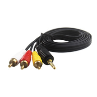1.4M 3.5MM à 3RCA AV câble de sortie Audio vidéo câble AUX RCA prise mâle câble AUX pour haut-parleurs HDTV