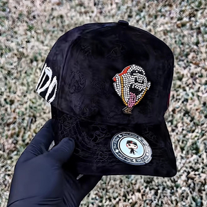 Cappelli da Barba Personalizzati OEM con Strass Originali Gorra Barbas Cappelli da Mago Collezione G5 Neri Berretti da Baseball a 5 Pannelli 31 Hat - Product Image 1