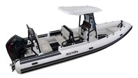 Bateaux semi-rigides en aluminium RHIB RIB pour 14 personnes, 750 cm, PVC Mehler avec cabine à toit rigide, luxe, pour relevés, logo personnalisé Chine