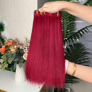 ผมตรงแบบ Bone Straight คุณภาพ Super Double Drawn แท้ 100% สีเบอร์กันดี - Product Image 3