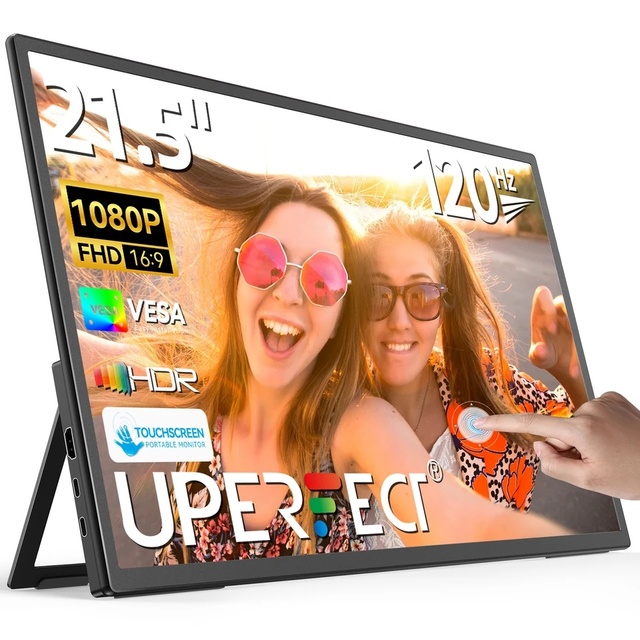 SFMIN 21.5" IPS WLED Touch Monitor 120Hz 1080p 16ms Response-Compatible Built-in Speaker Portable Gaming Display for Business