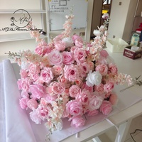 Lots de fleurs artificielles roses en gros, centres de table floraux artificiels pour grands supports métalliques, décoration de chemin de table de mariage en vrac