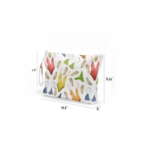Borsa Cosmetica da Viaggio Leggera e Portatile con Cerniera, Colorata, con Stampa di Infradito e Costume da Bagno, con Manico, per Donna - Product Image 4