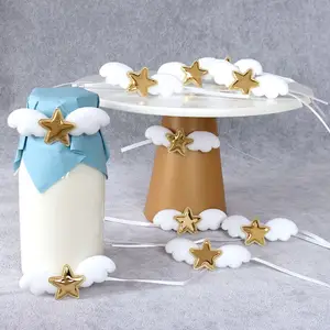 Pentagram small wings pudding bottle straps wedding dessert table layout birthday party baby feast decoration tied flowers 5 pcs