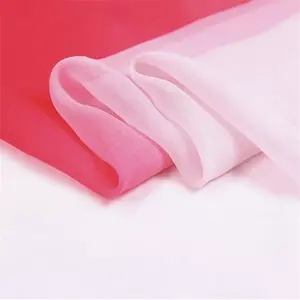 Tissu Georgette en soie Ombre usine chinoise avec dessin à la main couleurs dégradées pour foulard de printemps