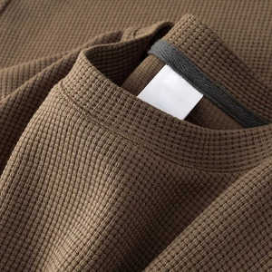 T-shirts en Coton Gauffré Personnalisés pour Hommes, Imprimés à Bâtons, T-shirts en Tissu Gauffré, Vente en Gros de T-shirts Tricotés Oversize pour Hommes - Product Image 2