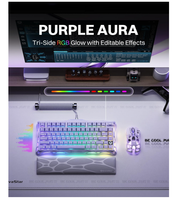 Clavier mécanique sans fil GravaStar Mercury K1 75% Tri-mode BT5.0/2.4G/USB-C, touches Jelly, interrupteurs linéaires RGB