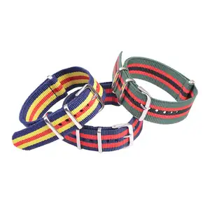 LAIHE 12mm 14mm 16mm 18 mm 20mm 22mm 24mm Wholesale Bulk Nylon Fabric Striped Watch Strap