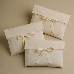 Sinh Thái Thân Thiện Với Nhãn Tùy Chỉnh Quà Tặng Đóng Gói Bông Flap Phong Bì Bụi Đồ Lót Bông Muslin Phong Bì Túi - Product Image 5