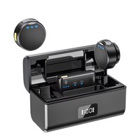 Microphone Lavalier sans Fil Type C avec Réduction de Bruit, Étui de Charge, Affichage LED, Micro Condensateur Omnidirectionnel pour la Communication