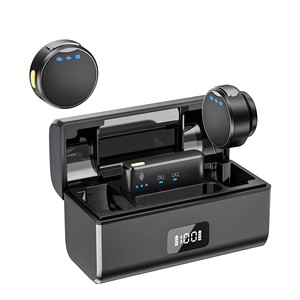 Micrófono Lavalier Inalámbrico con Estuche de Carga y Pantalla LED, Micrófono de Condensador Omnidireccional para Comunicación - Product Image 1