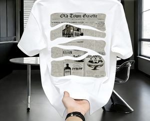 T-shirt graphique vintage avec <span class=keywords><strong>journal</strong></span> de <span class=keywords><strong>la</strong></span> ville ancienne, rétro, esthétique des années 1920, avec titre de <span class=keywords><strong>journal</strong></span> - Product Image 3
