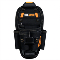TOOLSTACK Sac à outils multifonction pour électricien, pochette de rangement à accrochage rapide, 3L, organisateur à 5 à 8 poches, noir et orange