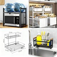 Égouttoir à vaisselle en acier inoxydable, petit séchoir à linge rétractable pour évier de cuisine et salle de bain, support de rangement pour vaisselle