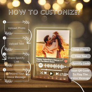 تخصيص الصمام ضوء الليل شخصية رومانسية الاكريليك ضوء لوحة الموسيقى الزفاف الهدايا التذكارية والترقيات والهدايا - Product Image 6