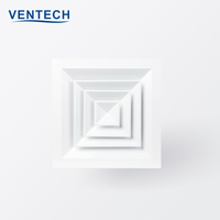 Diffuseur de plafond moderne en aluminium sur mesure pour climatisation HVAC, aérateurs carrés à 4 voies