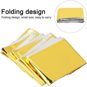 Couverture Thermique Dorée en Gros, Couverture d'Urgence en Mylar Argenté 130*210 pour Voyages en Plein Air et Camping, Logo Personnalisé - Product Image 2